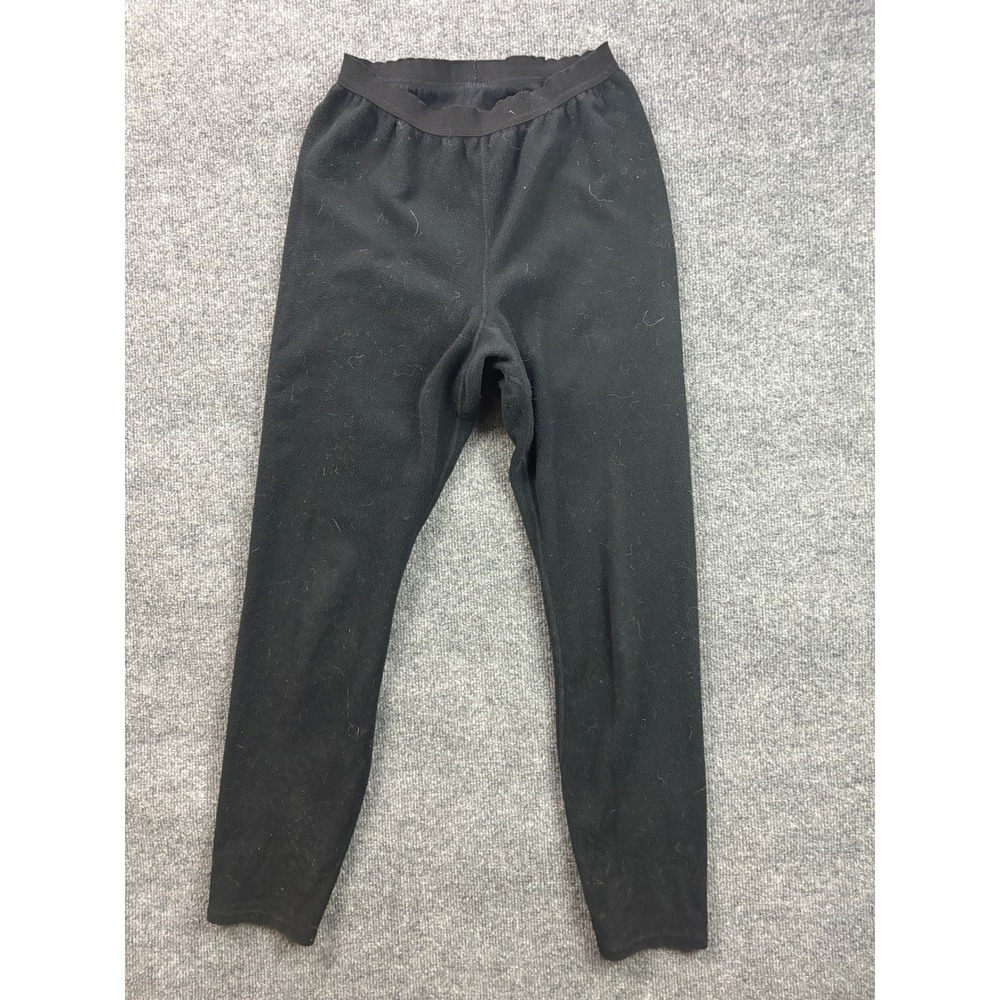 VNTG Patagonia Capilene Fleece Pants Womens M Black Base Layer Thermal Made USA
